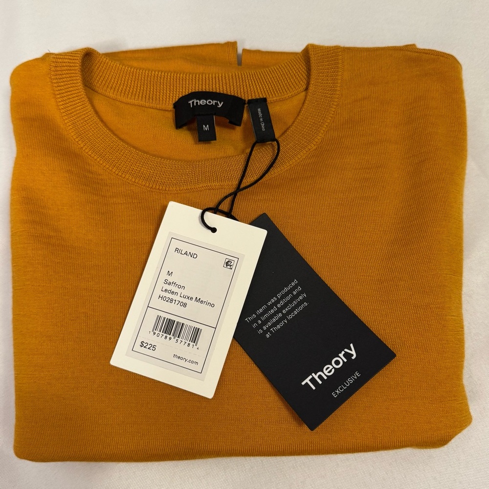Theory Saffron M NWT Riland Sweater 3580 - Picture 3 of 9